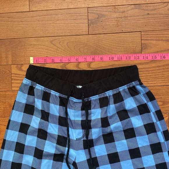 Suko Jeans unisex pyjama/sleepwear pants szM light and stretchy black/blue plaid - Picture 2 of 10